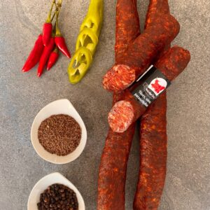 Tüzes, száraz parasztkolbász - kézműves termék - 400g/pár