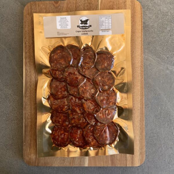 Csípős szürkemarha szalámi - kézműves termék - szeletelt - 150g