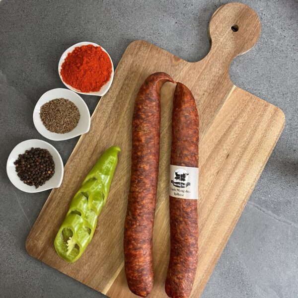 Csípős mangalica kolbász - kézműves termék - 350g/pár