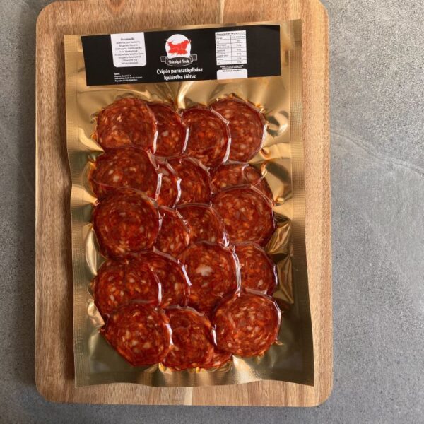 Csemege parasztkolbász, kuláréba töltvez- kézműves termék - szeletelt - 150g